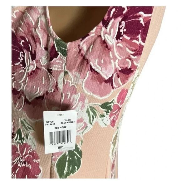 RONNI NICOLE MIDI PINK FLORAL SUMMER DRESS . CAP SLEEVE ,FIT&FLARE - Picture 7 of 7